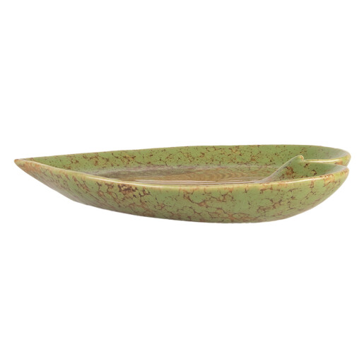 Platou ceramica maro verde Frunza 15x11x2 cm