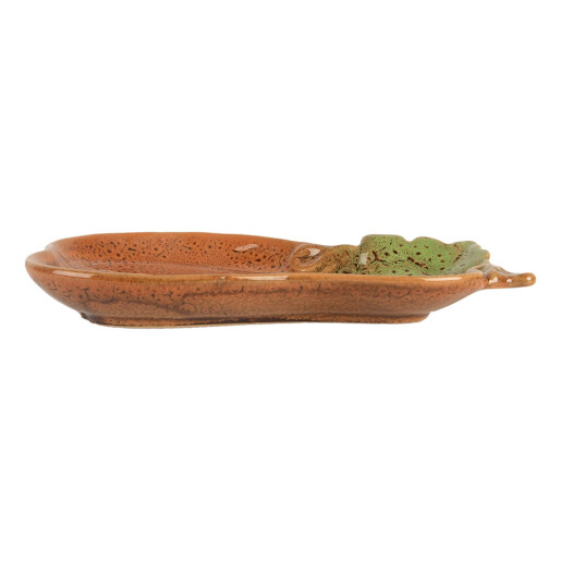Platou ceramica portocalie verde Dovleac 17x10x2 cm
