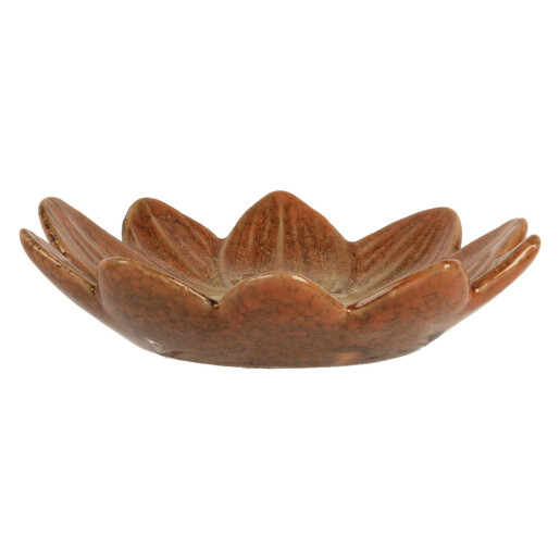 Platou ceramica portocalie galbena Floare 14x3 cm