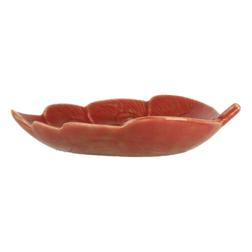 Platou ceramica rosie Frunza 16x12x3 cm