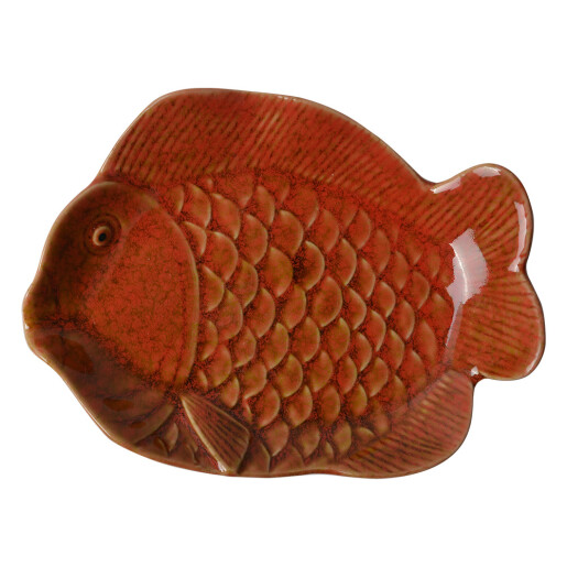 Platou ceramica portocalie Peste 16x11x3 cm