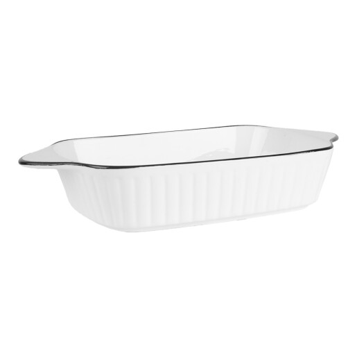 Bol ceramica alba neagra 26x15x5 cm, 550 ml