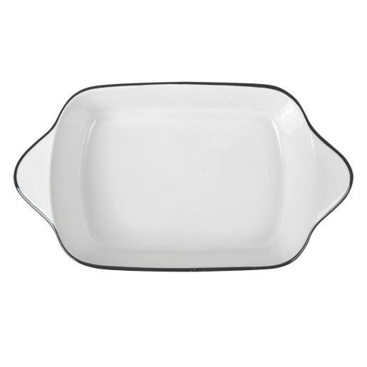 Bol ceramica alba neagra 26x15x5 cm, 550 ml