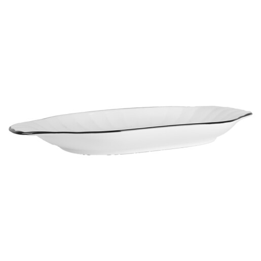Bol ceramica alba neagra 29x16x3 cm