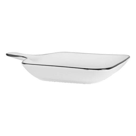 Bol ceramica alba neagra 23x17x3 cm