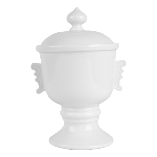 Borcan ceramica alba 12x17 cm, 125 ml