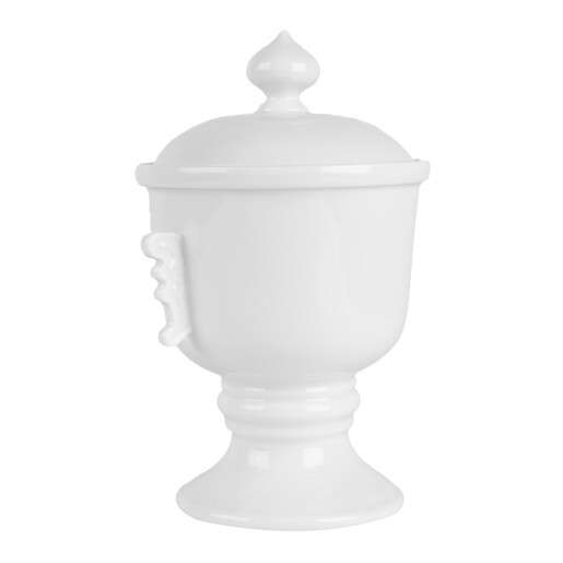 Borcan ceramica alba 12x17 cm, 125 ml