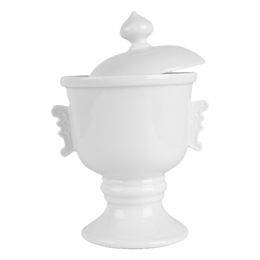 Borcan ceramica alba 12x17 cm, 125 ml