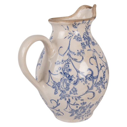 Carafa decorativa bej albastra 21x16x24 cm