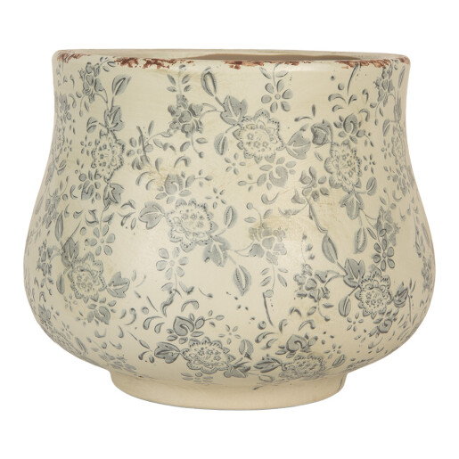 Ghiveci flori ceramica bej Ø 21x17 cm