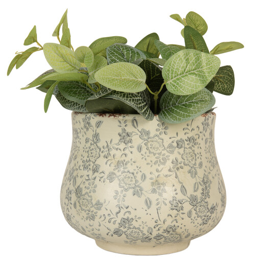 Ghiveci flori ceramica bej Ø 21x17 cm