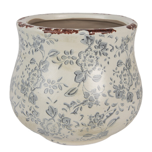 Ghiveci flori ceramica bej Ø 15x13 cm