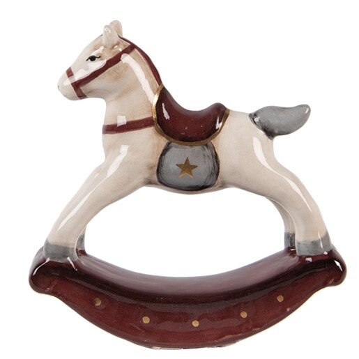 Figurina Craciun Calut ceramica multicolora 11x3x11 cm