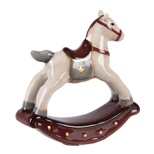 Figurina Craciun Calut ceramica multicolora 11x3x11 cm
