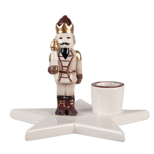 Suport lumanare Craciun ceramica multicolora 15x14x12 cm