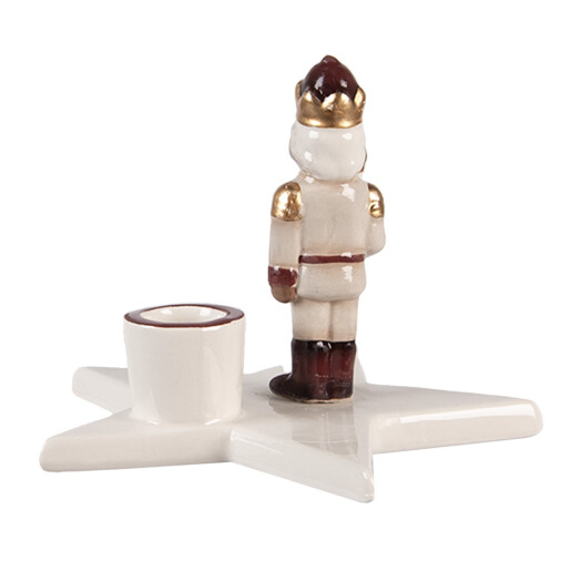 Suport lumanare Craciun ceramica multicolora 15x14x12 cm