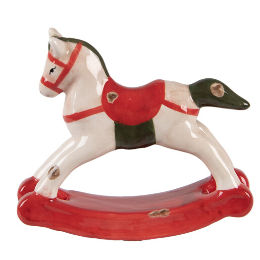 Figurina Calut Craciun ceramica multicolora 12x4x11 cm