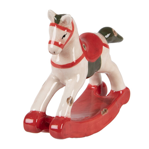 Figurina Calut Craciun ceramica multicolora 12x4x11 cm