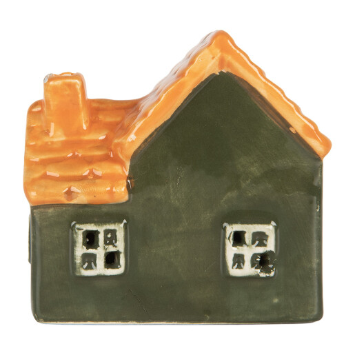 Casuta Craciun ceramica multicolora cu led 8x6x8 cm