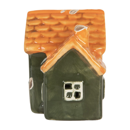 Casuta Craciun ceramica multicolora cu led 8x6x8 cm
