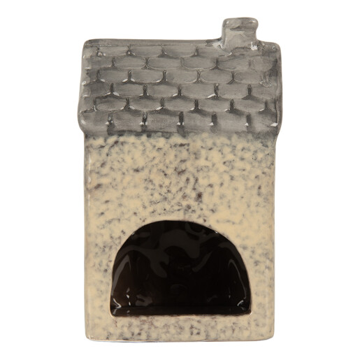 Candela Casuta Turta Dulce ceramica gri bej 9x8x15 cm