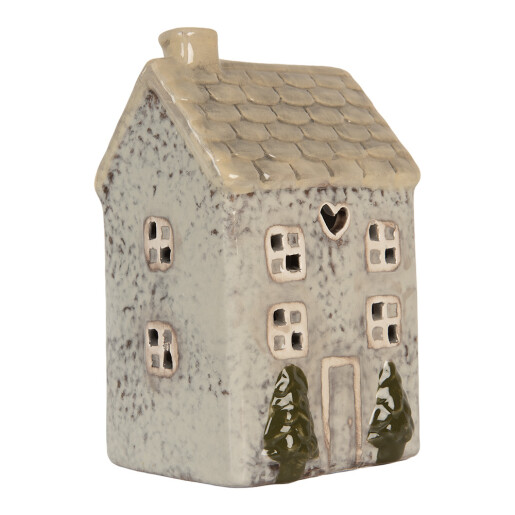 Candela Casuta Turta Dulce ceramica gri bej verde 9x8x15 cm