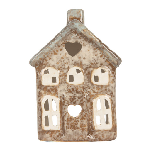 Candela Casuta Craciun ceramica multicolora 9x6x13 cm