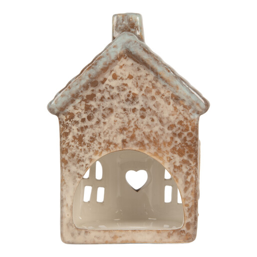 Candela Casuta Craciun ceramica multicolora 9x6x13 cm