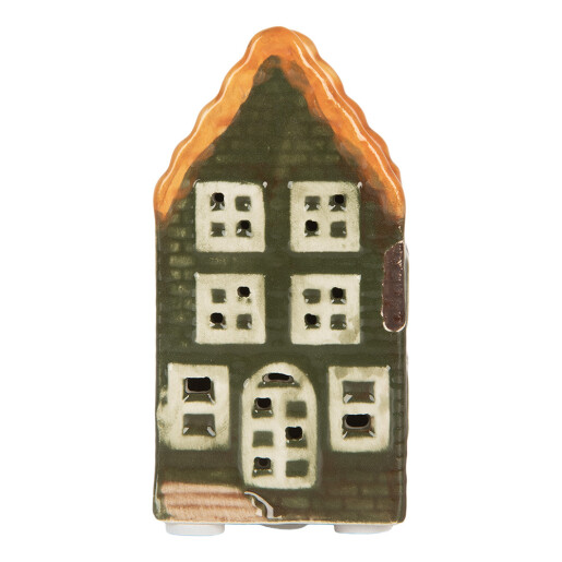 Casuta Craciun ceramica multicolora cu led 4x4x8 cm