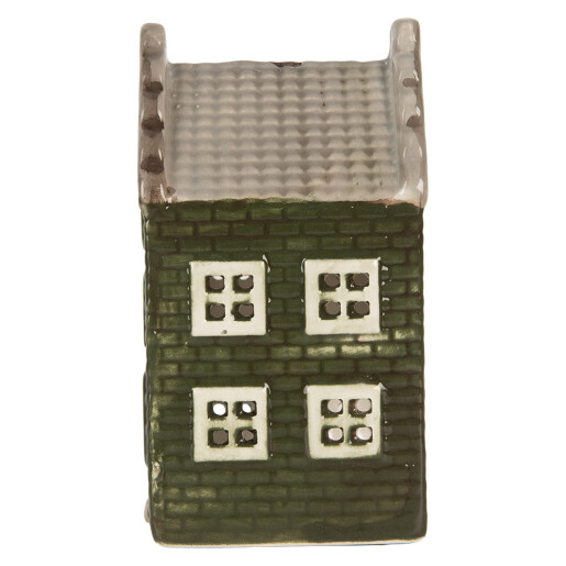 Candela Casuta Craciun ceramica multicolora 7x7x14 cm