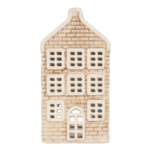 Candela Casuta Craciun ceramica gri verde 9x10x19 cm