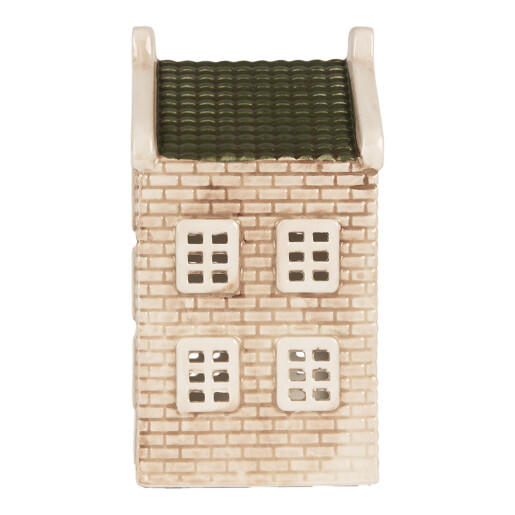 Candela Casuta Craciun ceramica gri verde 9x10x19 cm