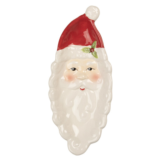 Platou Mos Craciun ceramica multicolora 11x25x3 cm