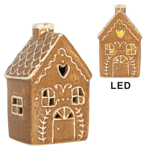 Casuta Craciun ceramica cu led 7x6x12 cm