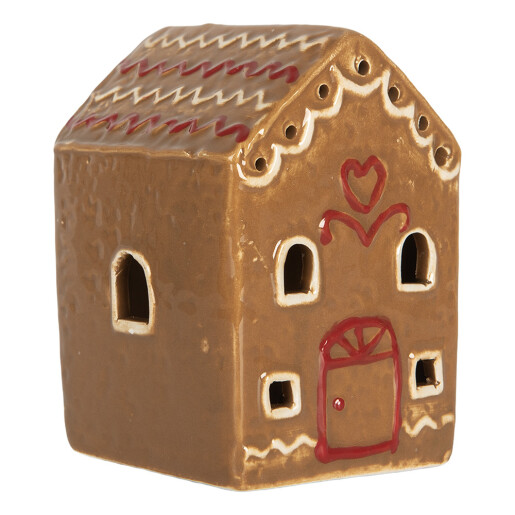 Casuta Craciun ceramica multicolora cu led 7x6x9 cm