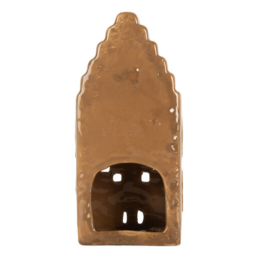 Candela Casuta Craciun ceramica alba maro 8x7x16 cm
