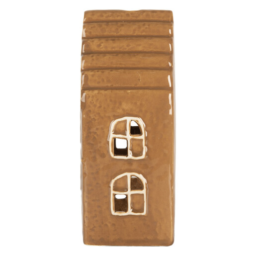 Candela Casuta Craciun ceramica alba maro 8x7x16 cm