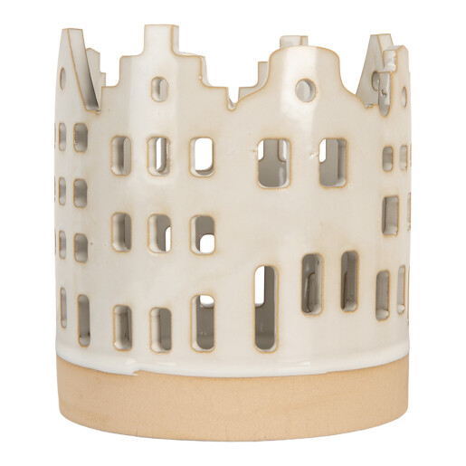 Candela Casuta Craciun ceramica bej Ø 11x11 cm