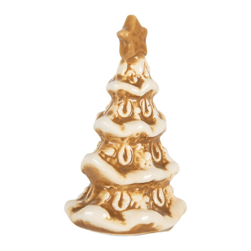 Brad Craciun ceramica alba maro 6x5x9 cm
