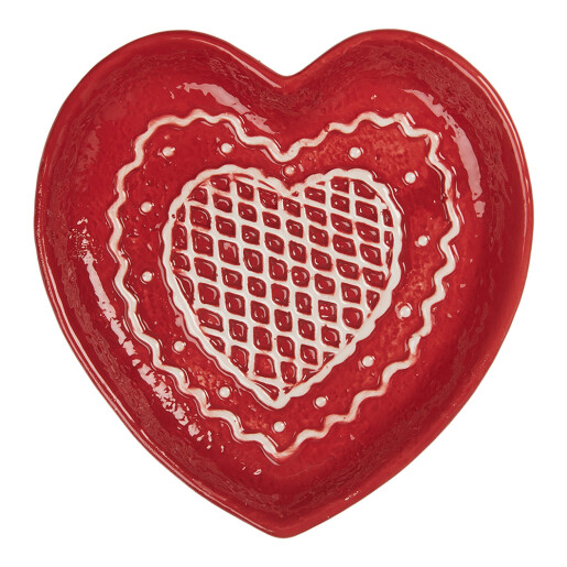 Platou Turta Dulce ceramica rosie maro 17x17x3 cm
