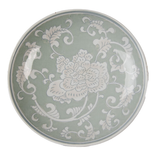 Platou portelan verde alb Ø 21x11 cm