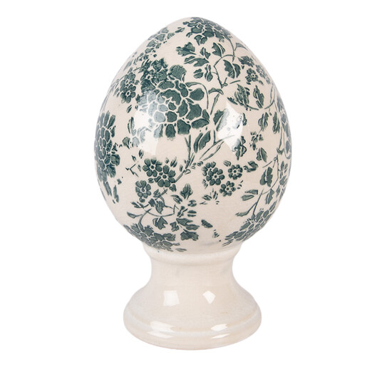 Ou Paste decorativ ceramica bej verde Ø 12x19 cm