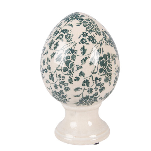 Ou Paste decorativ ceramica bej verde Ø 12x19 cm