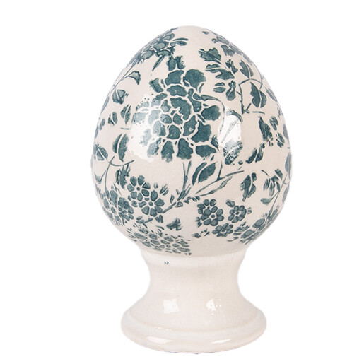 Ou Paste decorativ ceramica bej verde Ø 9x14 cm