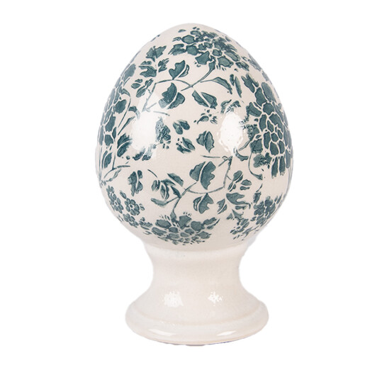 Ou Paste decorativ ceramica bej verde Ø 9x14 cm