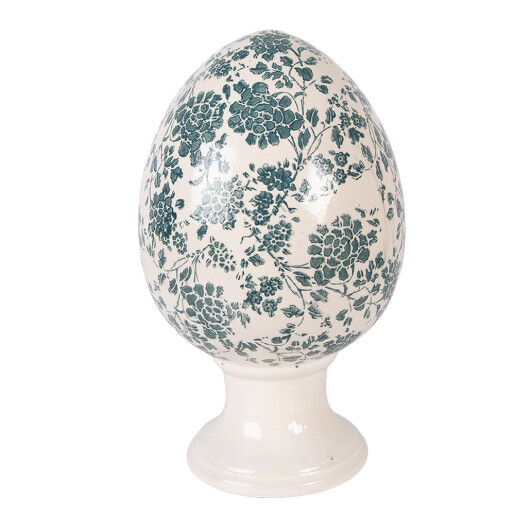 Ou Paste decorativ ceramica bej verde Ø 17x28 cm