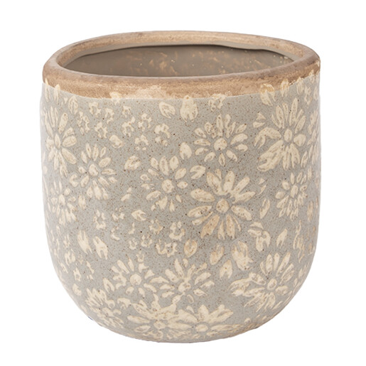 Ghiveci flori ceramica gri maro Ø 14x13 cm