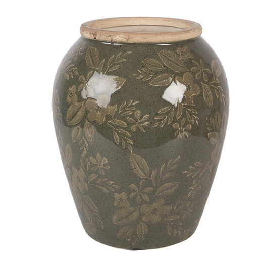Vaza flori ceramica verde maro Ø 16x20 cm