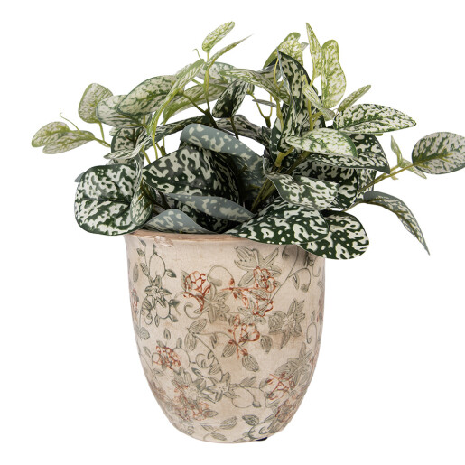 Ghiveci flori ceramica verde maro Ø 17x17 cm