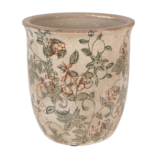 Ghiveci flori ceramica verde maro Ø 15x15 cm